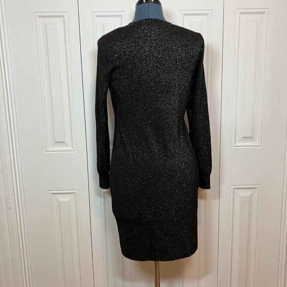 LOFT Shimmer Sweater Dress Black with Metallic Size S - Picture 6 of 6